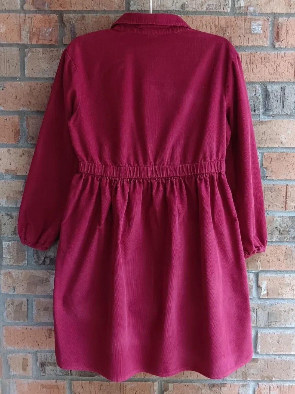 Wonder Nation Girls Corduroy Dress Button Front Long Sleeves Berry Size L Plus